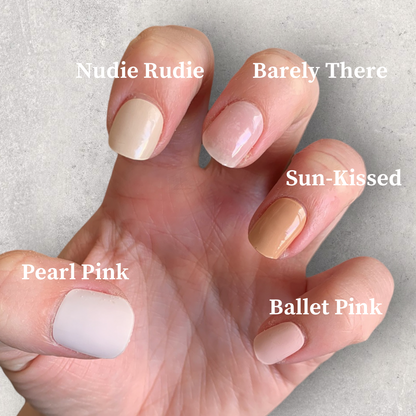 Nice and Nailed gel nail wraps in Nudie Rudie, nude manicure