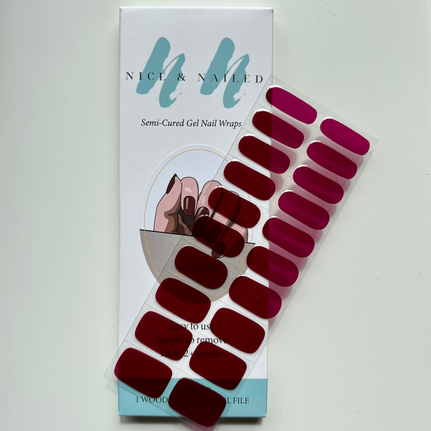 BURGUNDY BLISS GEL NAIL WRAPS